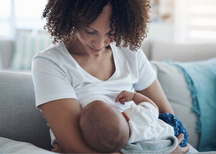 parent nursing baby